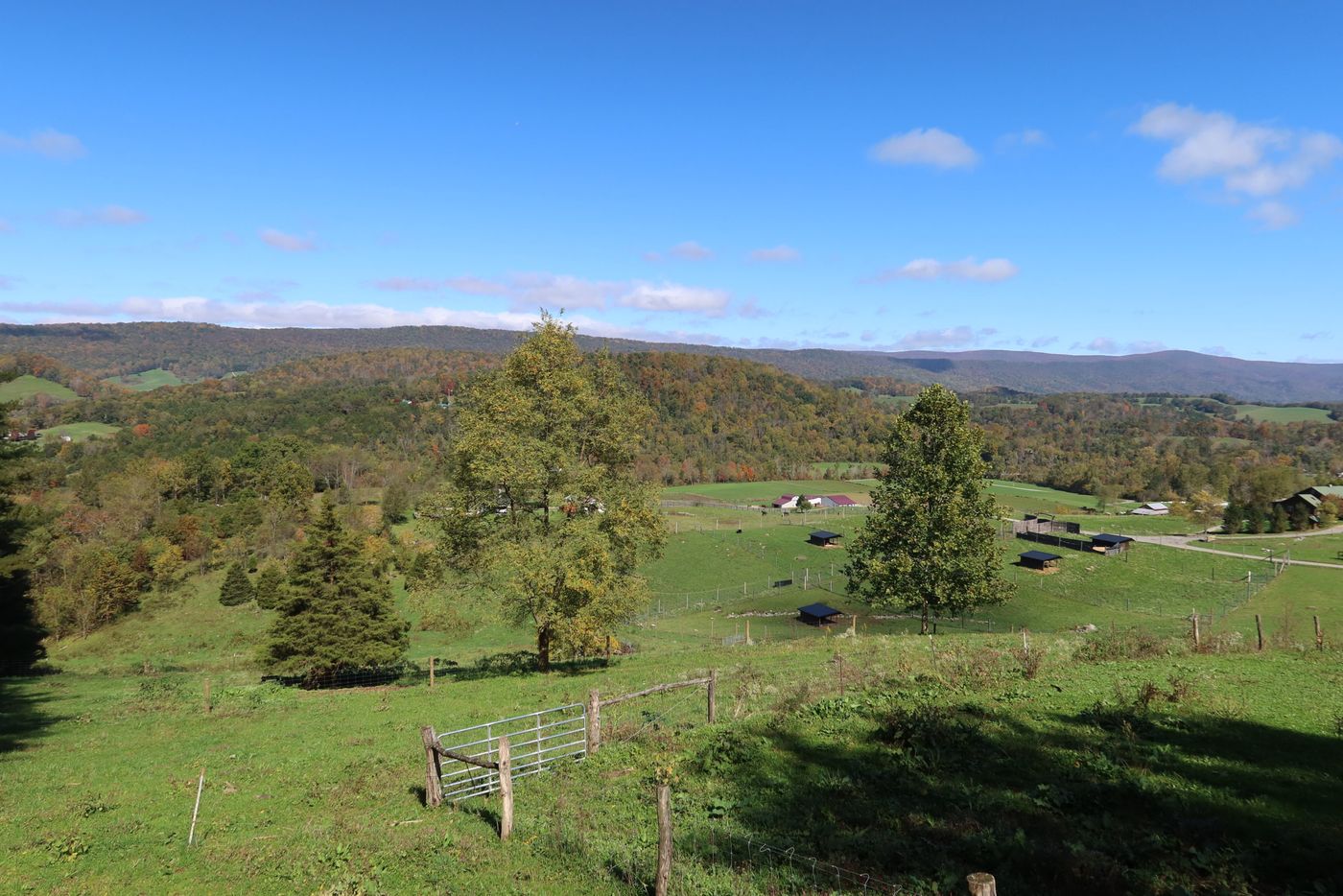 View across the valley below the shop