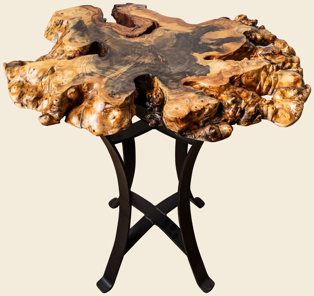 Buckeye Burl End Table, Buckeye Burl