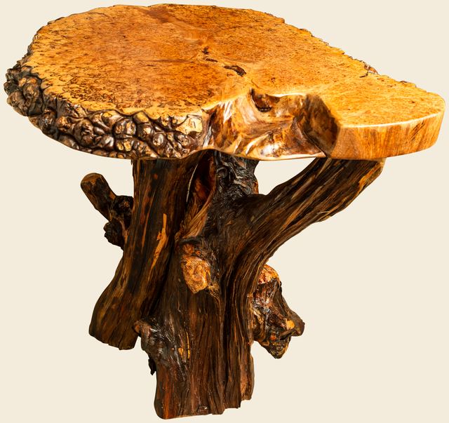 Maple Burl End Table, Maple Burl