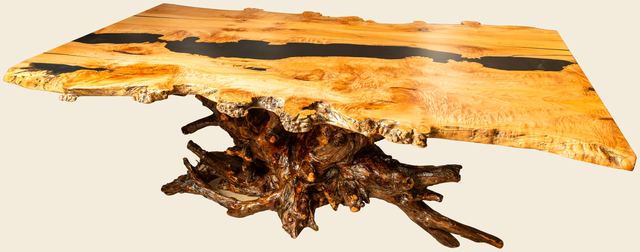 Maple Burl River Coffee Table, Maple Burl