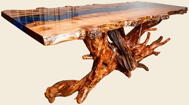 Maple Burl River Console, Maple Burl