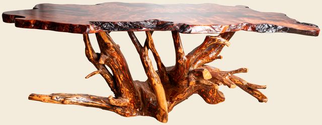 Redwood Burl Console Table, Redwood Burl