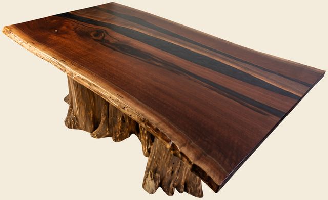 Walnut Dining Table on Cedar Stump, Walnut